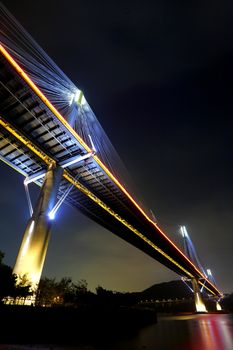 Hong Kong night, Ting Kau Bridge