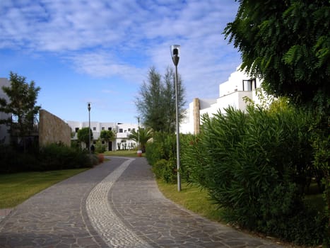 overview of a section within a holiday village in Puglia