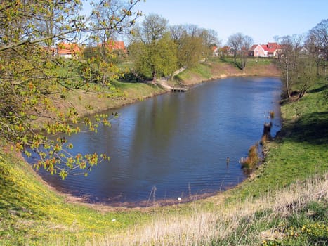 Water canals Medieval city protection system Fredericia Denmark