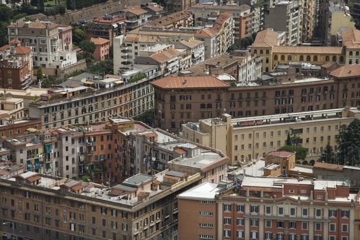 Above view of cityscape in Rome, Italy.