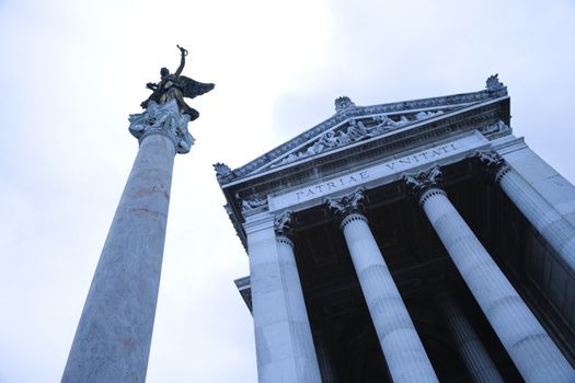 Building and statue in Rome, Italy.