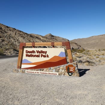 Death Valley National Park entrance sign.