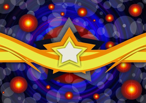abstract creative fantastic image stellar background with ribbon and a star