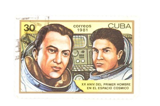 object on white - Cuban postage stamp