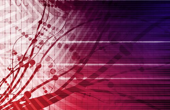 Futuristic Background in Web Tech Glowing Lines