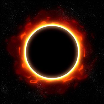 illustration of a total eclipse in space