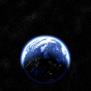 great illustration of earth like planet in space