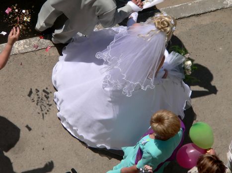 Bride in white dress