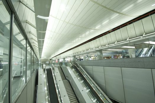 China; Hong Kong international airport main hall; the words in the label is be care of children