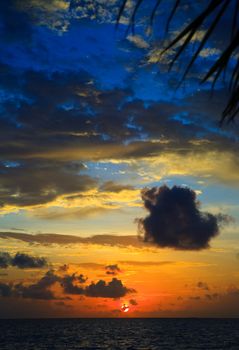 Maldivian Sunset image with nice color