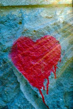 closeup of graffiti bleeding heart and sunbeams (crossprocessed colors)