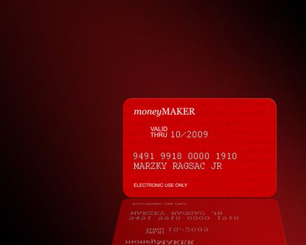 Credit Card 3d high resolution illustration red black gradient background