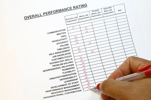 Overall performance rating concept with many oarameters - many uses for HR management