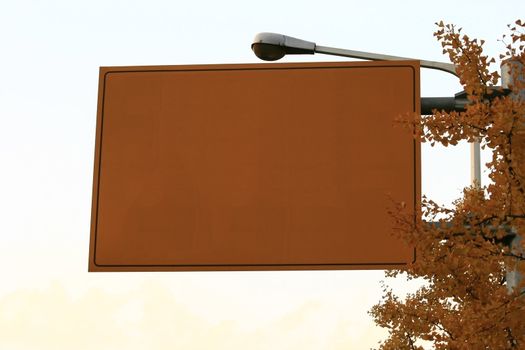 Highway Sign during Autumn - ready for your commercial use