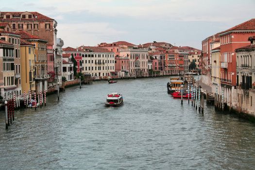 A shot down the center of Venice Grand Canal