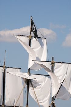 Sails and pirat flag