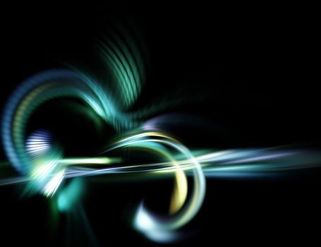 abstract futuristic fractal background with bright curles