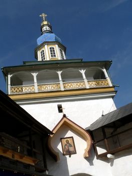Curch of Pechorsky priory. Russia, Pskov region