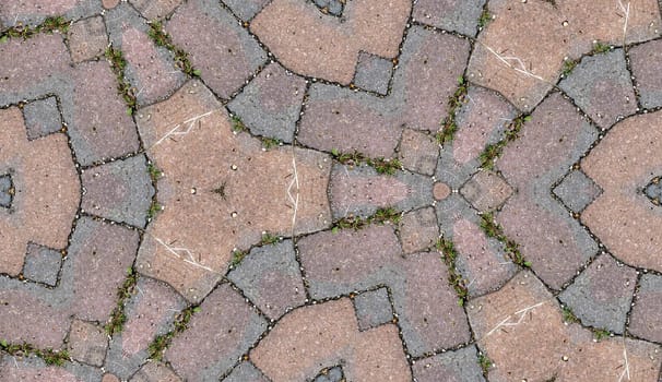 A seamless pattern background made out of stone slabs on the ground.