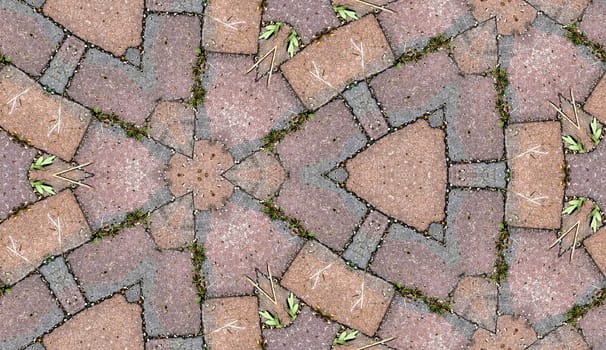 A seamless pattern background made out of stone slabs on the ground.
