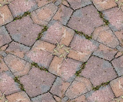 A seamless pattern background made out of stone slabs on the ground.