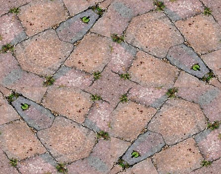 A seamless pattern background made out of stone slabs on the ground.