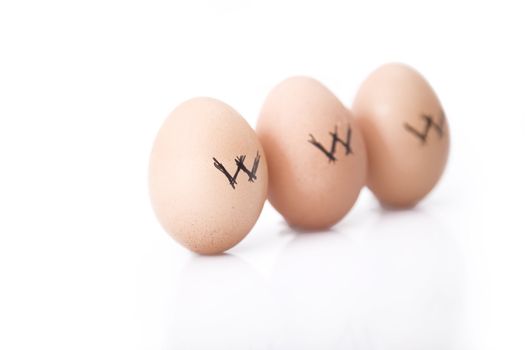 three eggs for easter connected to internet