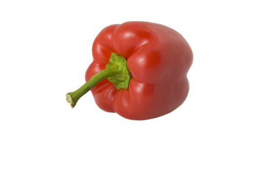 Fresh red paprika on white background