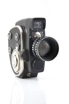 vintage Movie camera on a white background