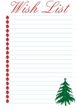 a wish list decorated with a christmas tree - background