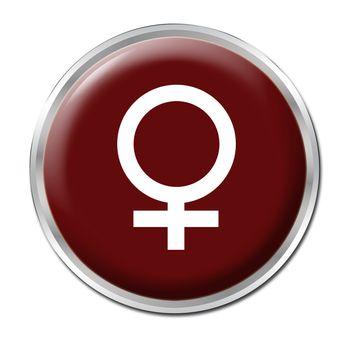 red button with the symbol of a woman