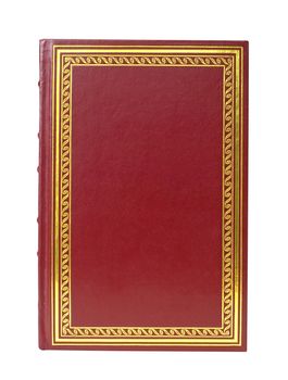 Red book on white background