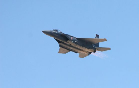 US Air Force F-15 fighter jet in flight