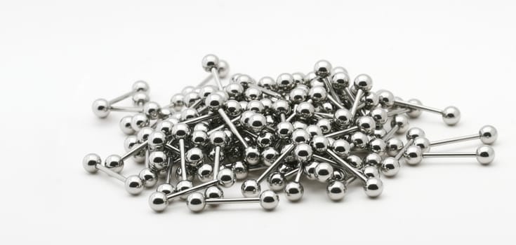 A giant pile of steel tongue rings.