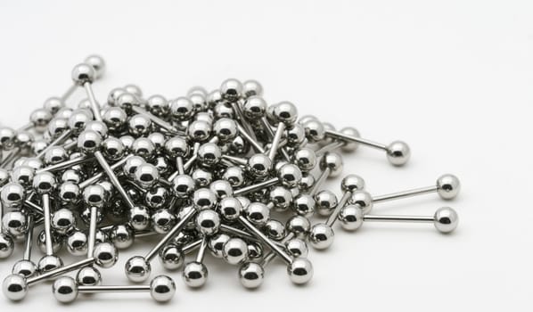 A giant pile of steel tongue rings.