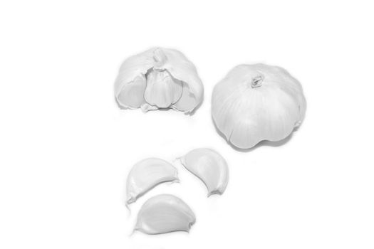 Garlic and cloves izolated on white background