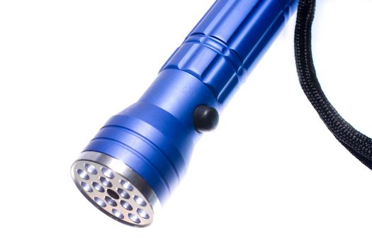 it is a blue rugged aluminum flashlight,