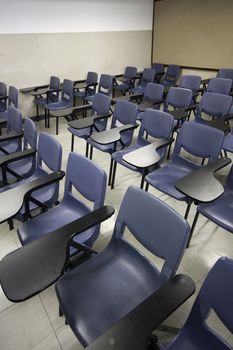 It is a shot of empty classroom