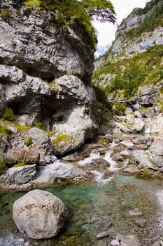 River Bellos in big Canyon Anisclo  - Ordesa Nation Park in Pyrenees, Spain.
