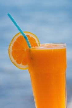 A glass of fresh orange juice