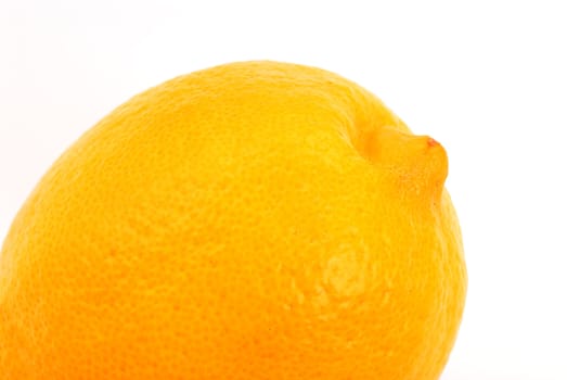 Fresh yellow lemon on white background. Close up