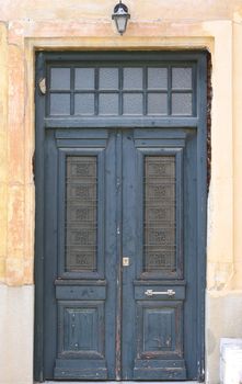 Antique door in Athens, Greece 