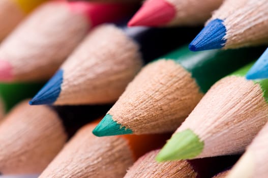 Close-up image of multicolor pencils background