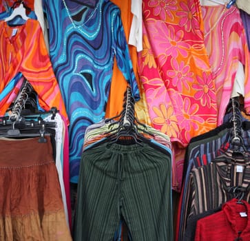 Colorful clothes hanging