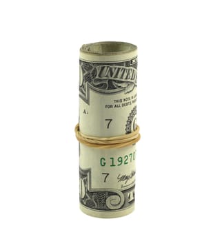 Dollar roll isolated in white