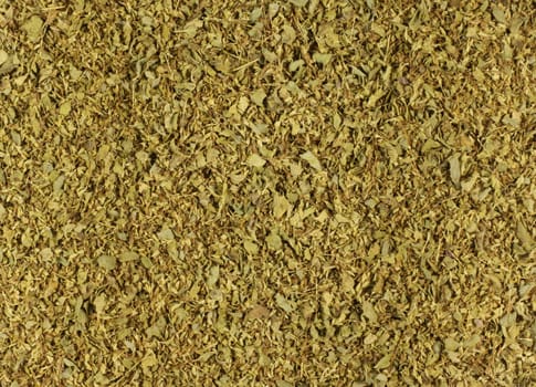 Dried oregano leaves close up