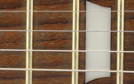 Electric guitar neck close up