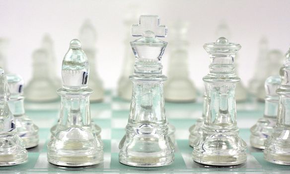 Glass chess close up