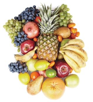 Tropical fruits isolated on a white background