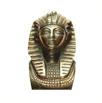 Pharaoh bust isolated in white